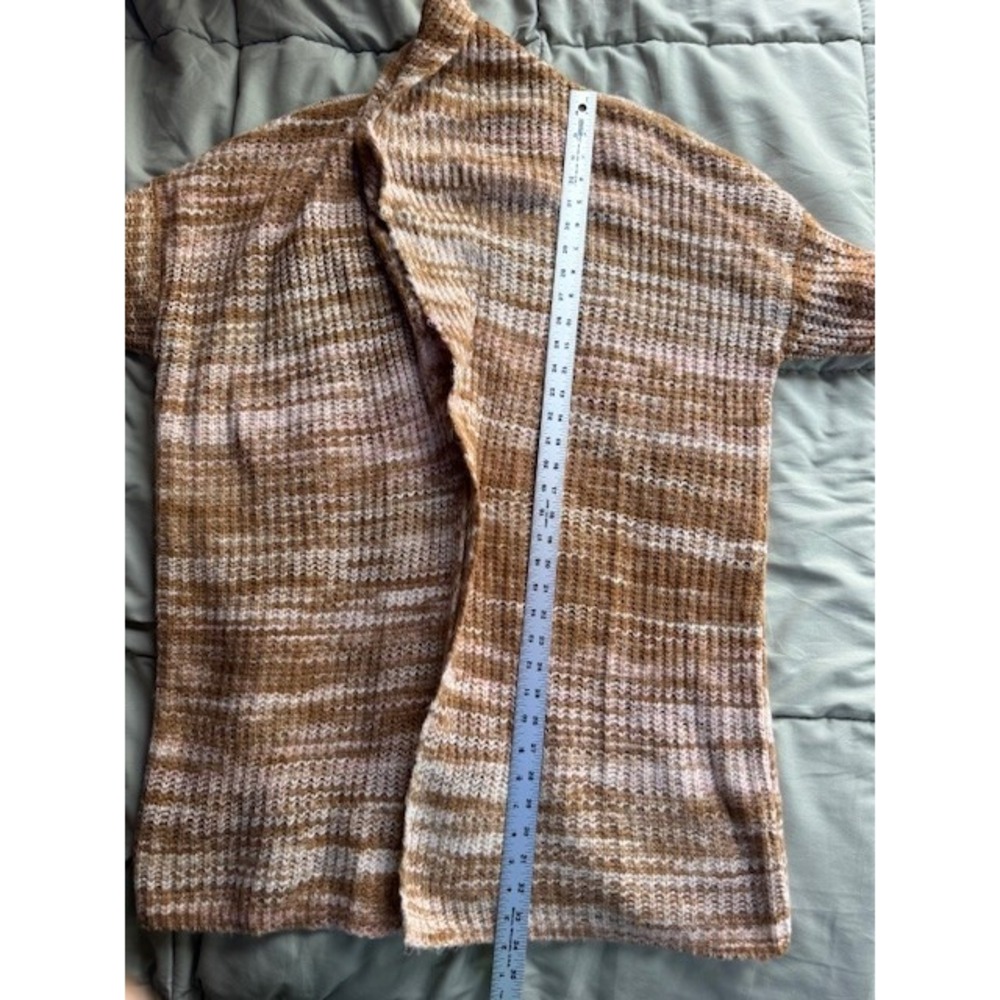 Loft Outlet Marled Shawl Collar Cardigan Sweater Long Line Brown XL Granny - Picture 9 of 11